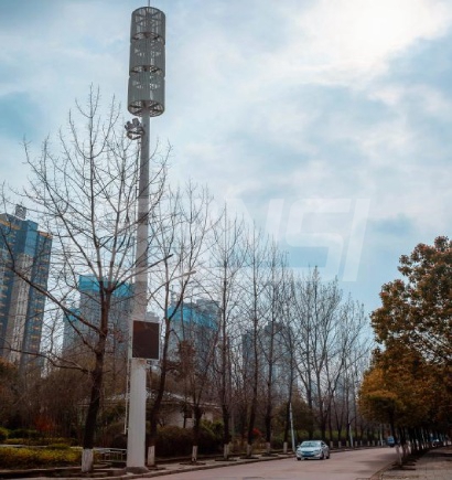 武漢學府路智慧路燈30米高桿燈