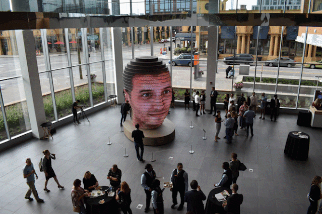 美國哥倫布,市政大廳,人臉互動,創意屏